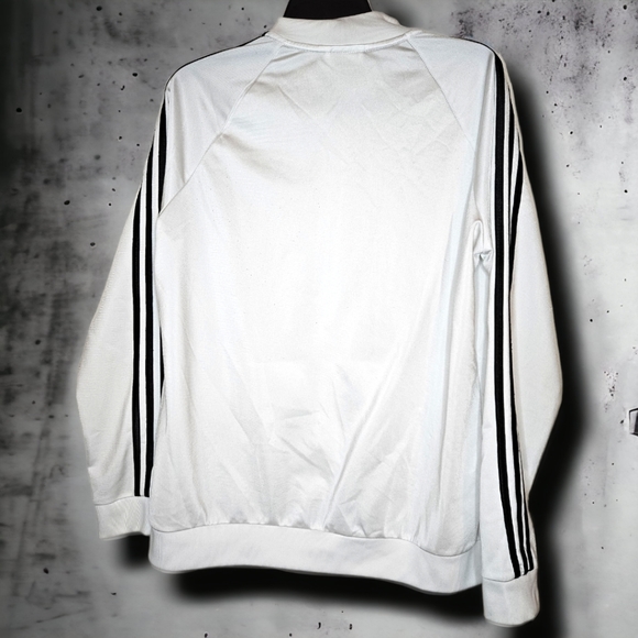 Addidas unisex white black stripped  Lightweight jacket - Picture 2 of 5